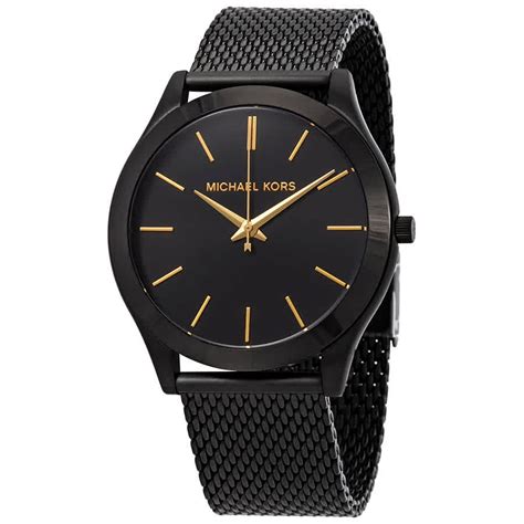 michael kors slim black watch men